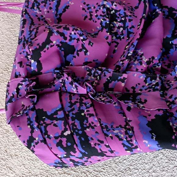 BCBGeneration Strapless Print Off Center Ruffle Dress, Size 2 - Picture 3 of 6